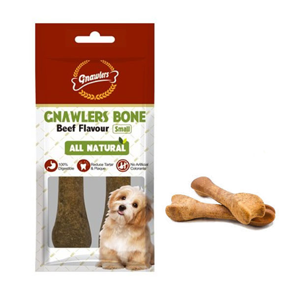 تشویقی سگ گناولز مدل استخوان مغزدار طعم گوشت 90 گرم