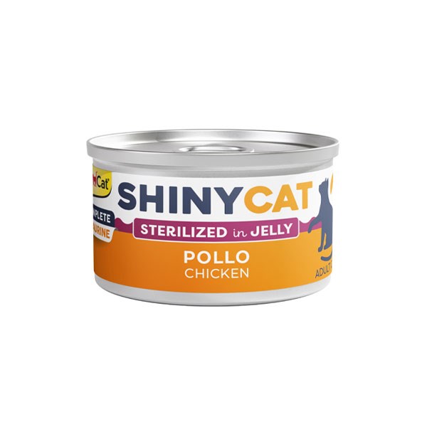 کنسرو گربه عقیم شده SHINY CAT جیم کت طعم مرغ در ژله