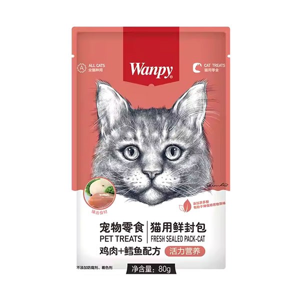 پوچ گربه ونپی طعم مرغ و ماهی کاد (چینی نویس)