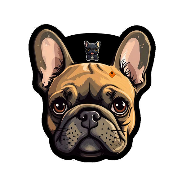 مت زیر ظرف آب و غذای سگ و گربه تادو طرح فرنچ بولداگ