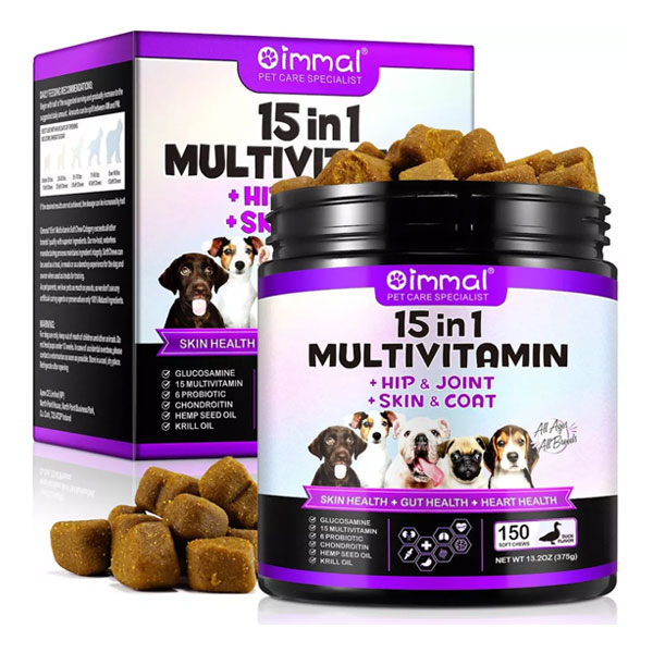 خوراکی جویدنی مولتی ویتامین 5 منظوره سگ اویمال با طعم اردک