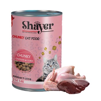 کنسرو چانکی گربه شایر طعم مرغ و جگر در سس جگر