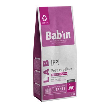 غذای خشک گربه مخصوص پوست و مو حساس بابین با طعم سالمون