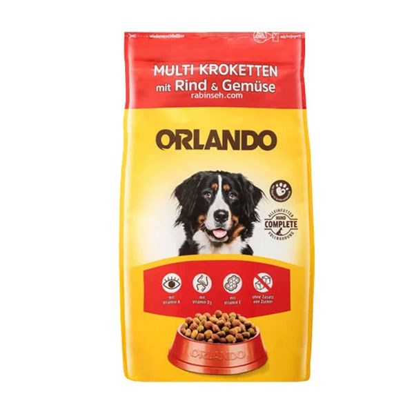 غذا خشک سگ بالغ نژاد بزرگ طعم گوساله و سبزیجات اورلاندو