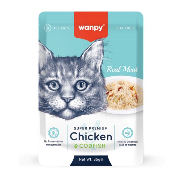 پوچ گربه ونپی طعم مرغ و ماهی کاد در ژله