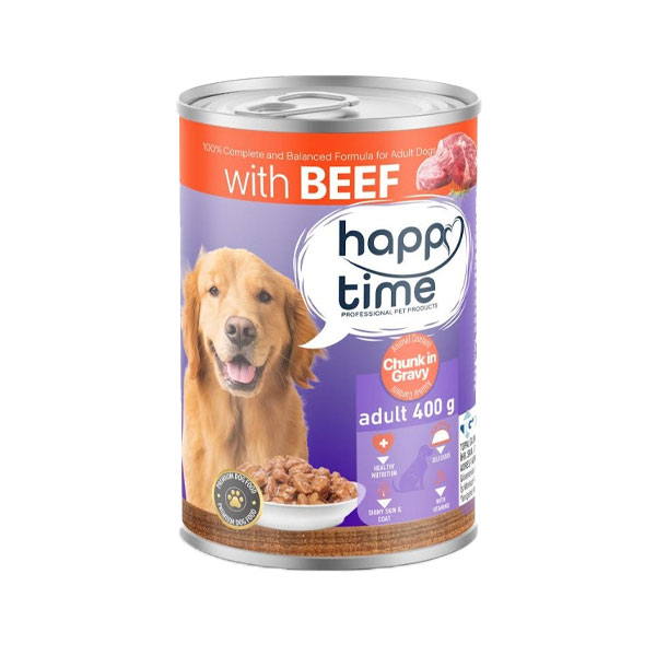 کنسرو چانکی سگ هپی تایم طعم گوشت