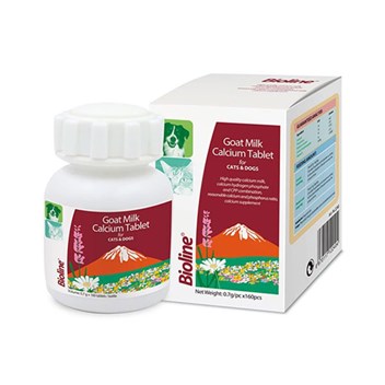 قرص مکمل کلسیم سگ و گربه با شیر بز بایولاین