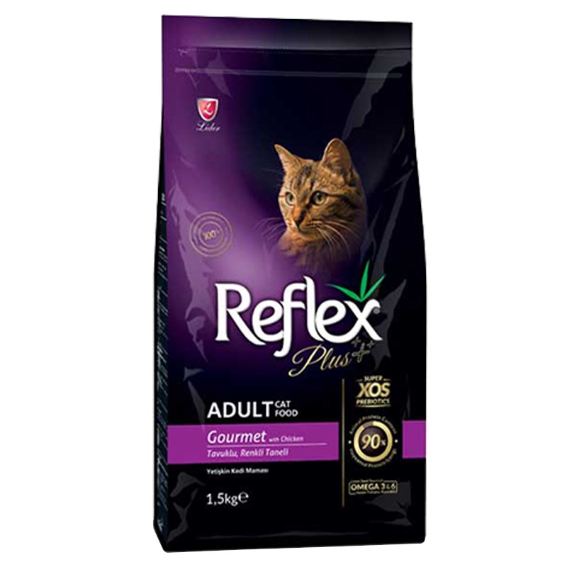 غذا خشک گربه بالغ رفلکس پلاس مدل Adult Gourmet