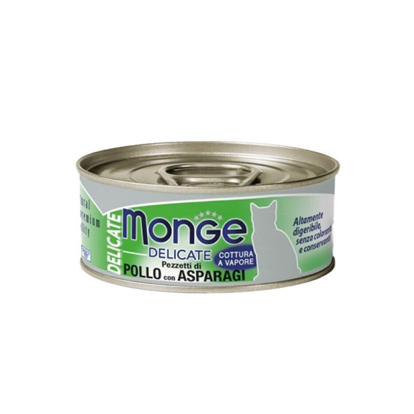 کنسرو گربه بالغ مونژه با طعم مرغ و مارچوبه