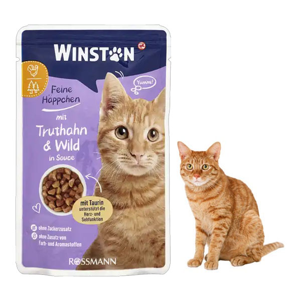 پوچ گربه وینستون طعم بوقلمون و گوشت شکاری