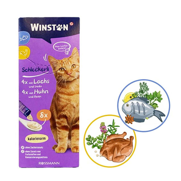 بستنی گربه وینستون طعم مرغ و ماهی