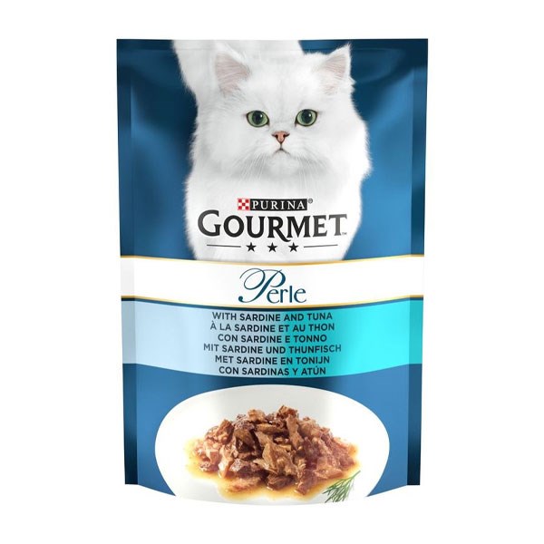 پوچ گربه گورمت طعم ماهی ساردین و ماهی تن