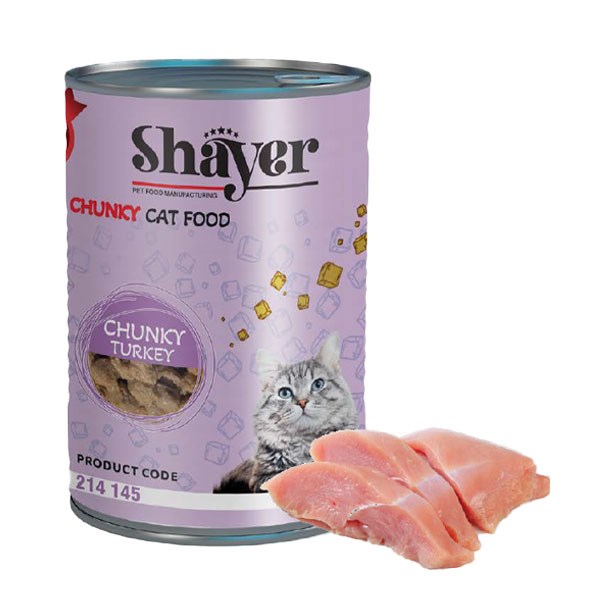 کنسرو چانکی گربه شایر طعم بوقلمون در سس گوشت