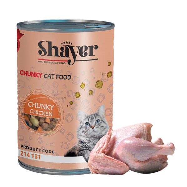 کنسرو چانکی گربه شایر طعم مرغ در سس کدو حلوایی