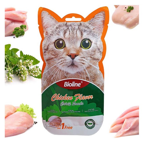 بستنی گربه کت نیپ دار بایولاین با طعم مرغ