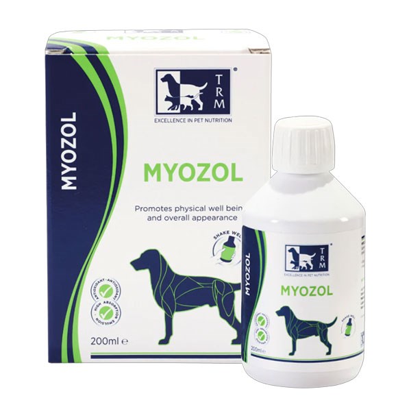 شربت مکمل عضله سازی سگ مدل MYOZOL تی آر ام