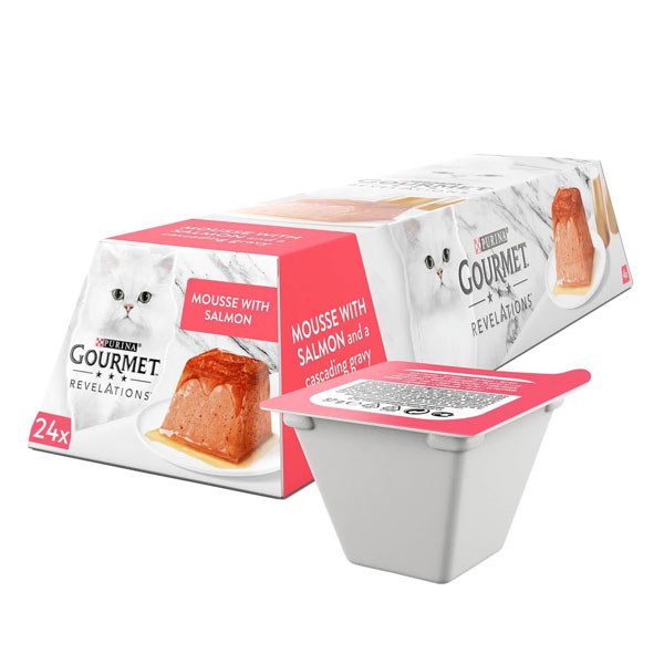 دسر کاسه ای گربه گورمت طعم سالمون در موس