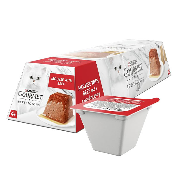 دسر کاسه ای گربه گورمت طعم گوشت در موس