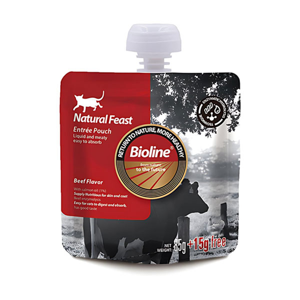 پوچ گربه بایولاین طعم گوشت