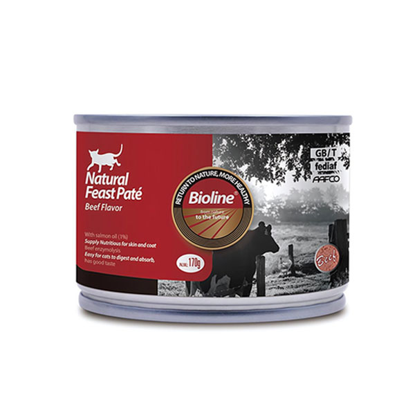 کنسرو گربه بایولاین طعم گوشت