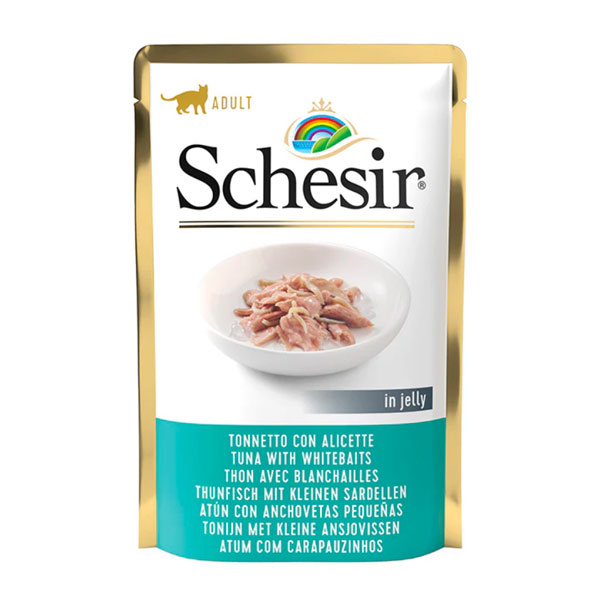 پوچ گربه با طعم ماهی تن و ماهی سفید در ژله شسیر