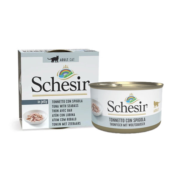 کنسرو گربه با طعم ماهی تن و سیباس در ژله شسیر