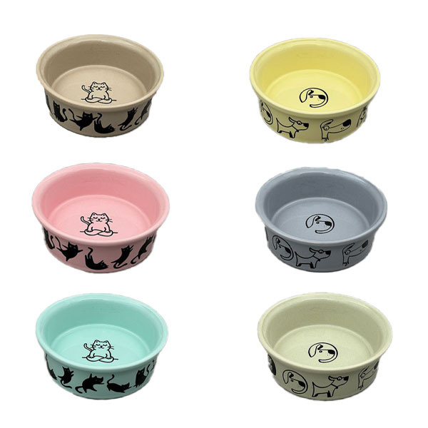 ظرف آب و غذا سرامیکی لبه دار حناپت