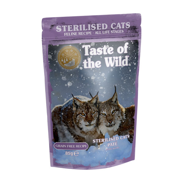 پوچ گربه عقیم شده تیست آف د وایلد مدل Sterilised Cats طعم مرغ و جگر مرغ