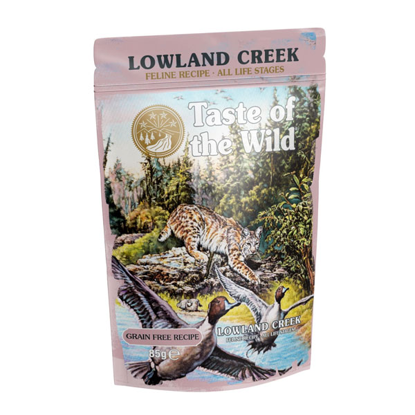 پوچ گربه تیست آف د وایلد مدل Lowland Creek طعم مرغ و بوقلمون