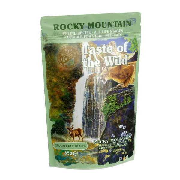 پوچ گربه عقیم شده تیست آف د وایلد مدل Rocky Mountain طعم مرغ و سالمون