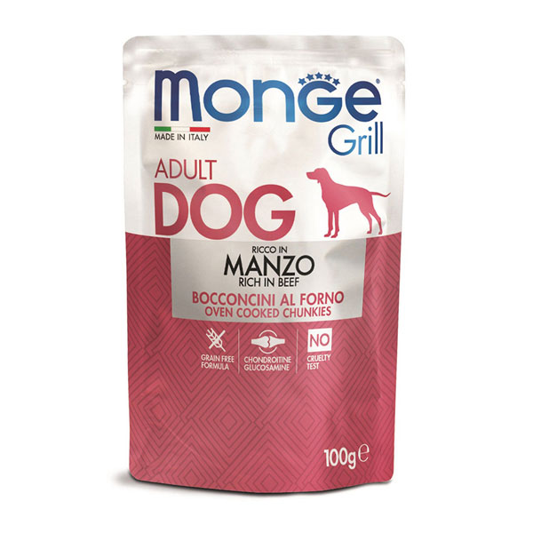 پوچ سگ مونژه با طعم گوشت گاو