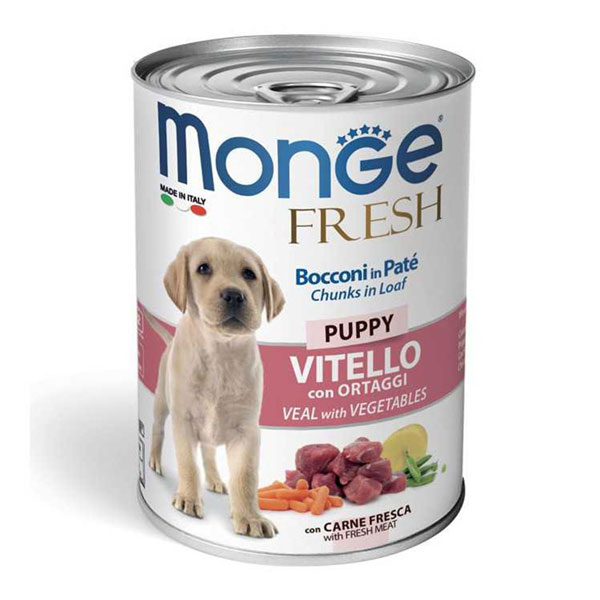 کنسرو توله سگ مونژه با طعم گوشت گوساله و سبزیجات