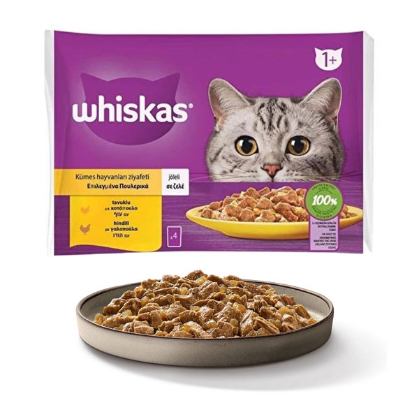 پوچ گربه مالتی پک ویسکاس طعم مرغ و بوقلمون
