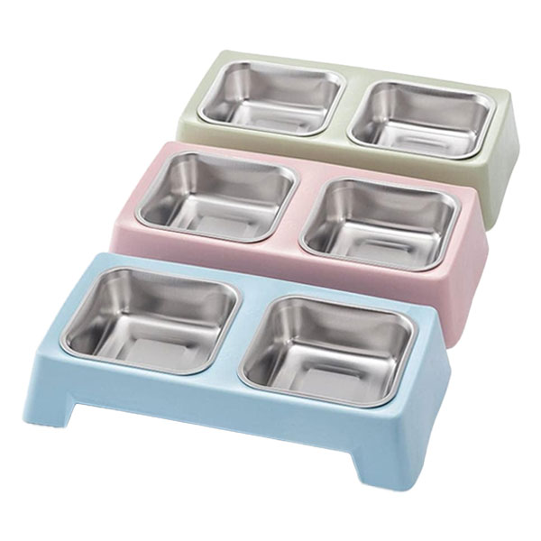 ظرف غذا دو قلو استیل مربعی