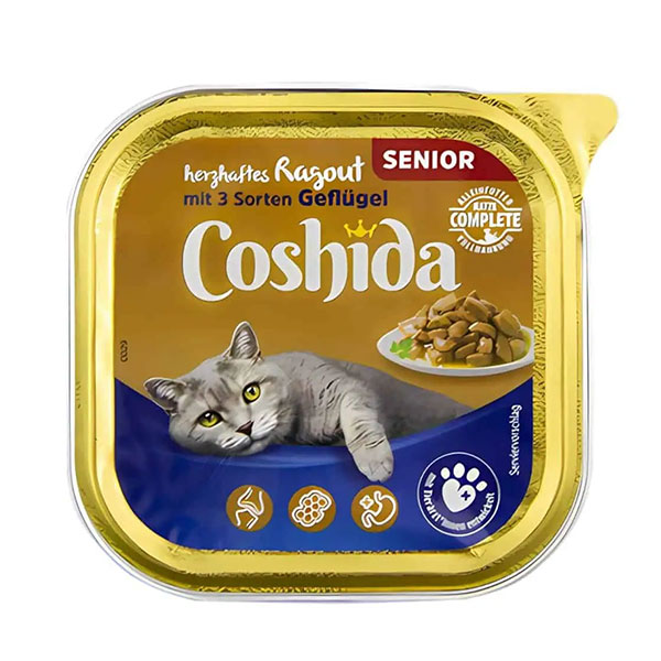 ووم گربه مسن کوشیدا طعم مرغ در سس