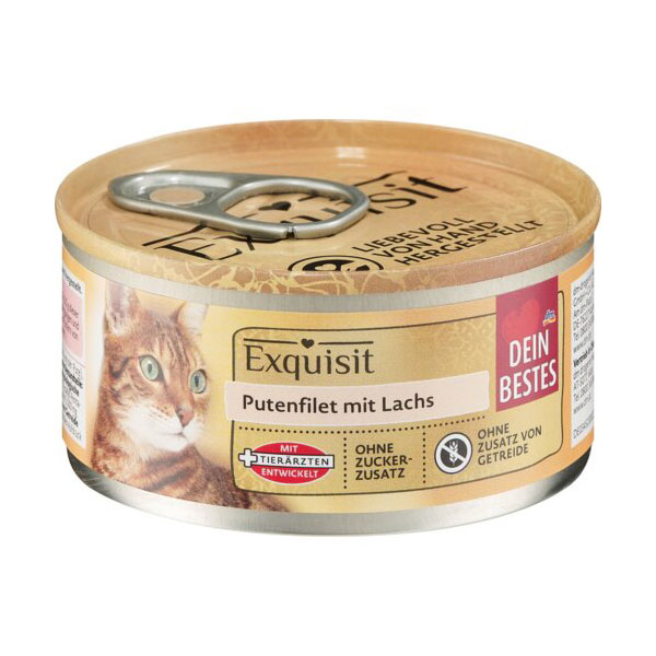 کنسرو گربه دین بستس طعم فیله بوقلمون با ماهی سالمون