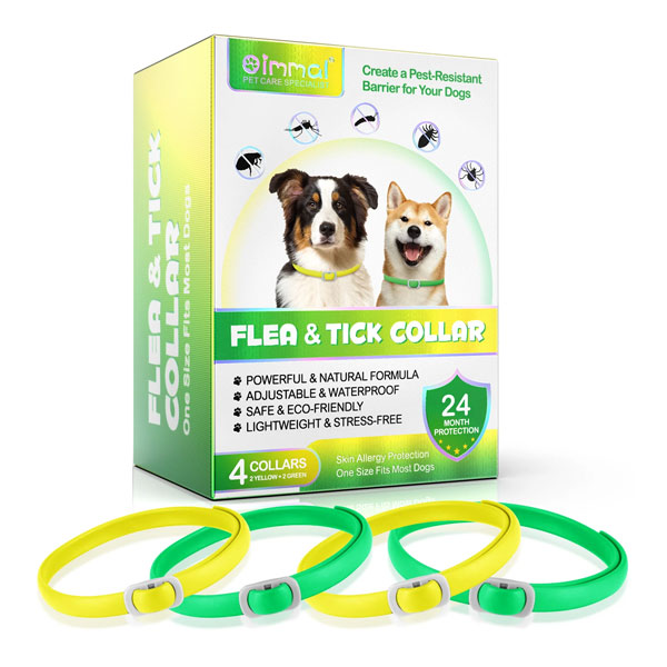 قلاده ضد کک و کنه مخصوص سگ اویمال رنگ سبز و زرد