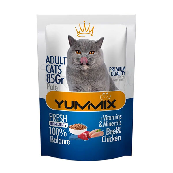 پوچ گربه یامیکس طعم مرغ و گوشت