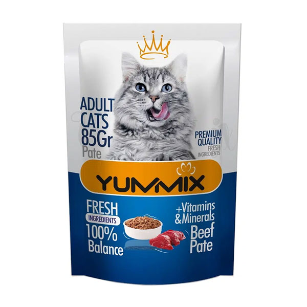 پوچ گربه یامیکس طعم گوشت