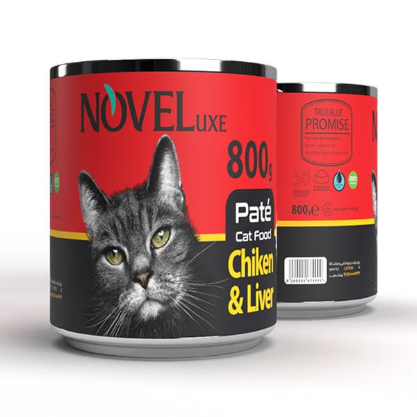 کنسرو پته گربه با طعم مرغ و جگر نوول