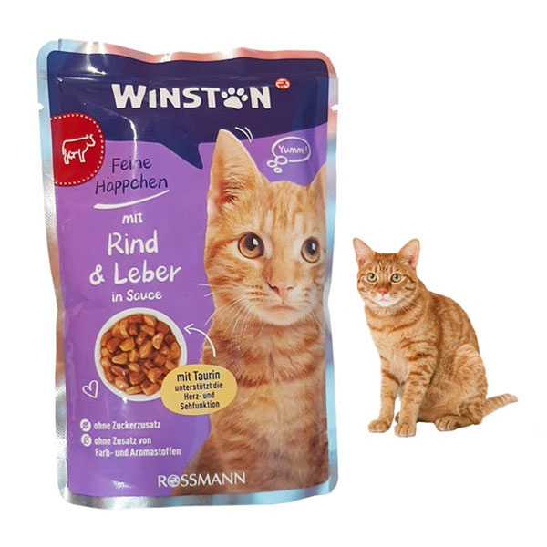 پوچ گربه وینستون طعم گوشت گاو و جگر