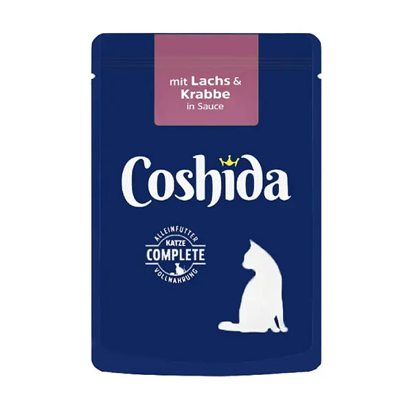 پوچ گربه کوشیدا طعم ماهی سالمون و خرچنگ در سس