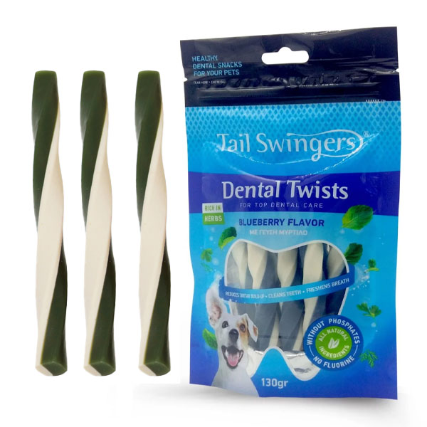 تشویقی سگ تیل سوینگرز مدل دنتال با طعم بلوبری