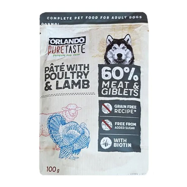 پوچ سگ اورلاندو با طعم بره و بوقلمون