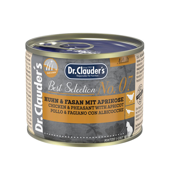 کنسرو گربه دکتر کلادرز طعم مرغ و قرقاول و زرد آلو