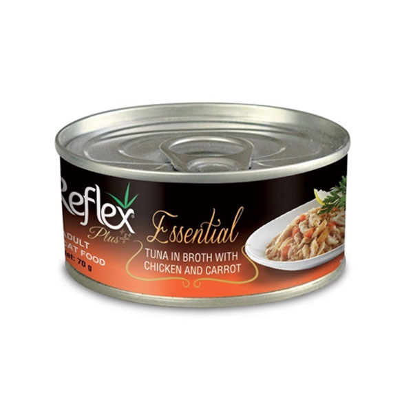 کنسرو گربه رفلکس پلاس طعم ماهی تن در آب گوشت با مرغ و هویج