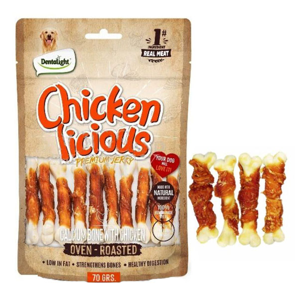 تشویقی سگ دنتالایت مدل Calcium Bone With Chicken
