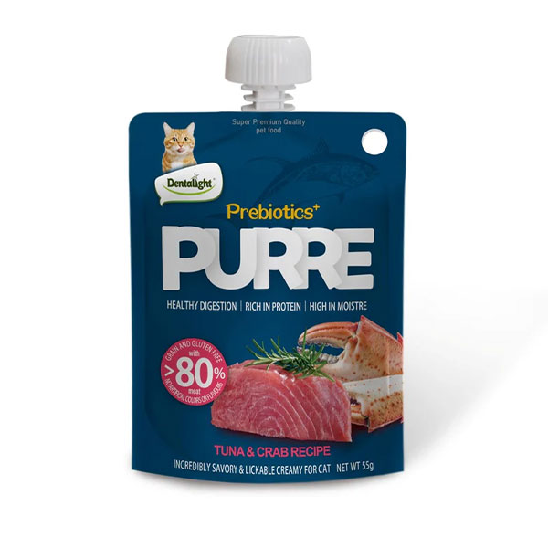 پودینگ گربه دنتلایت طعم ماهی تن و خرچنگ حاوی پریبیوتیک