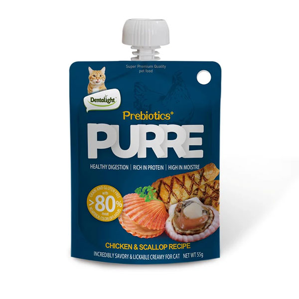 پودینگ گربه دنتلایت طعم مرغ و صدف حاوی پریبیوتیک