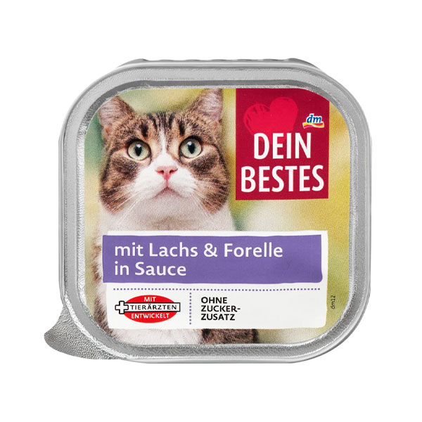 ووم گربه دین بستس طعم ماهی سالمون و قزل آلا در سس